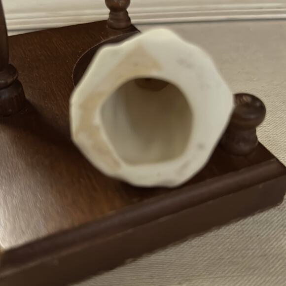 Vintage Ivory porcelain little angel girl with gold stars and a lyre - Picture 7 of 7